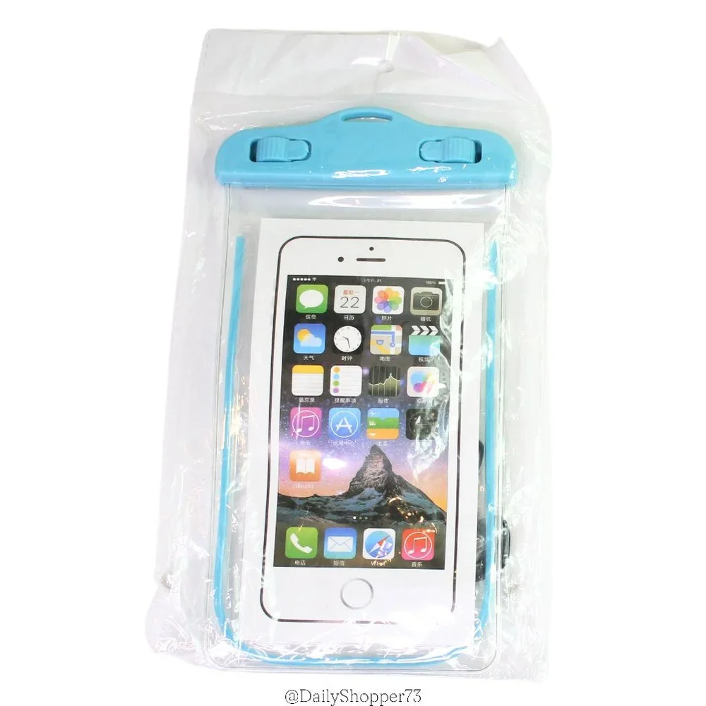 Translucent Waterproof Sleeve for Smart Phones with Black Strap